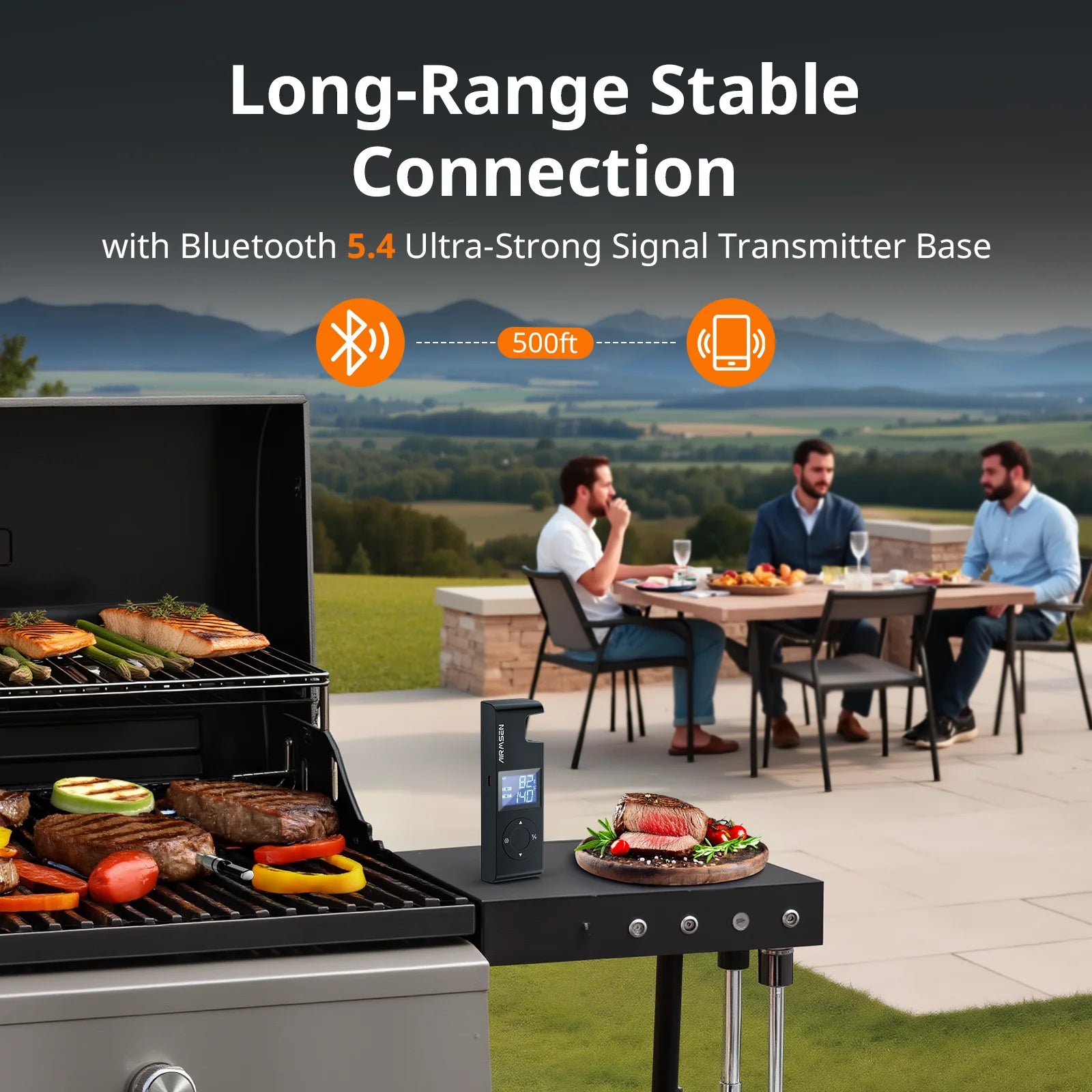 Wireless Meat Thermometer | BBQ & Oven | 150m Range