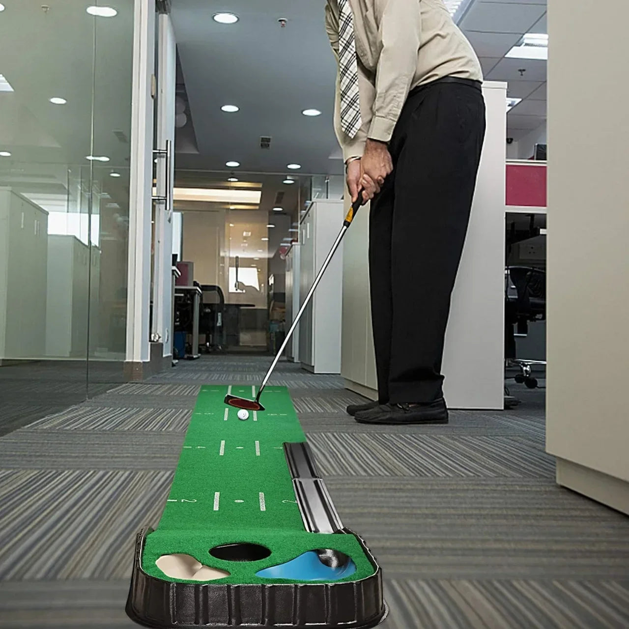Indoor Golf Putting Mat | Practice Green with Ball Return